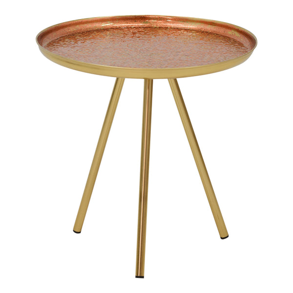 Masuta laterala Jacksie metal bronz, aur, 46x46x48 cm