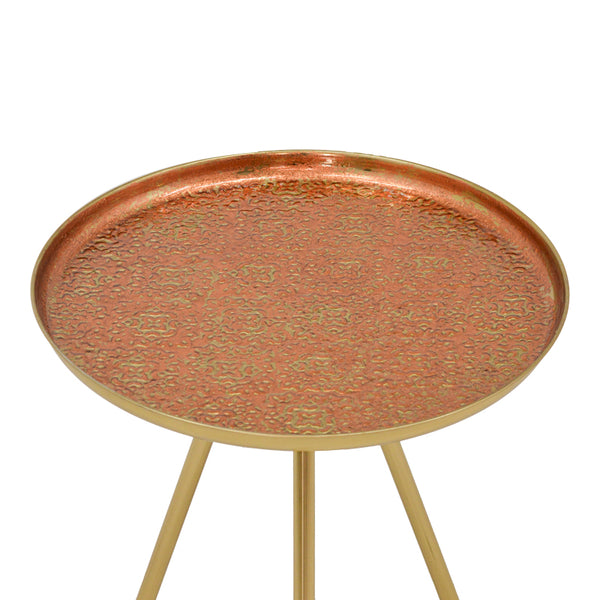 Masuta laterala Jacksie metal bronz, aur, 46x46x48 cm