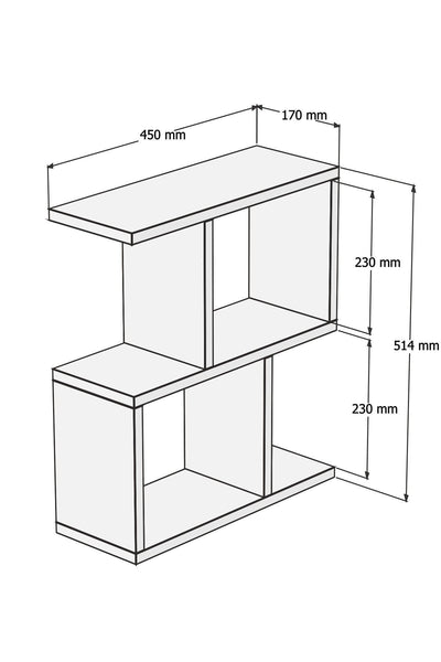 Masuta laterala Lays, Alb, 45x52x17 cm, perspectiva suplimentara