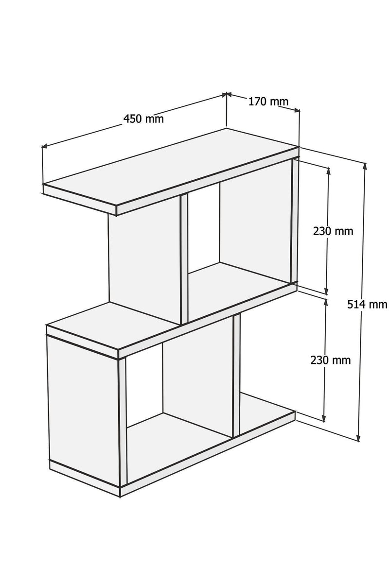 Masuta laterala Lays, Alb, 45x52x17 cm, perspectiva suplimentara