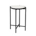 Masuta laterala Luxere negru metal-marmura alba D40x66 cm