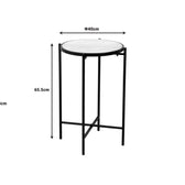 Masuta laterala Luxere negru metal-marmura, alba, D40x66 cm, imagine suplimentara