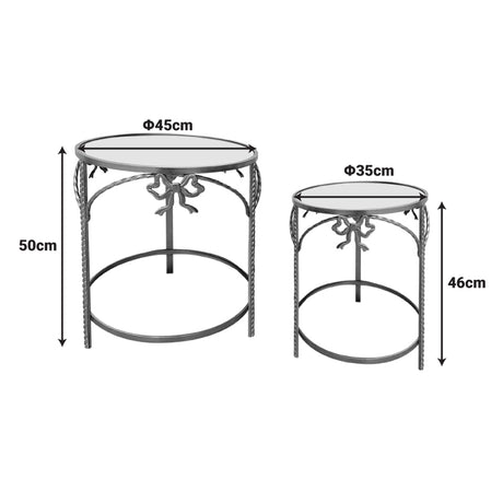 Masuta laterala set 2 bucati Frensia, metal aurit, multiple, 45x45x50 cm
