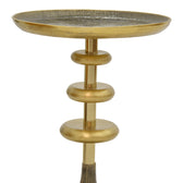 Masuta laterala Trego metal, auriu-negru, 39x39x51 cm, detaliu produs