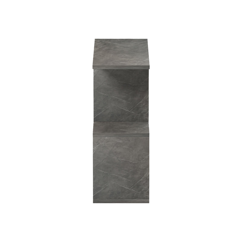 Masuta laterala Wesmol cu raft, Gri cu efect marmura, 50x20x50 cm - Antracit