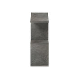 Masuta laterala Wesmol cu raft, Gri cu efect marmura, 50x20x50 cm - Antracit