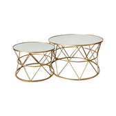 masuta de cafea Masute cafea Pelosif Auriu set 2buc metal