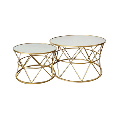 masuta de cafea Masute cafea Pelosif Auriu set 2buc metal