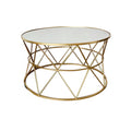 Masute cafea Pelosif Auriu set 2buc metal, 80x80x48 cm, imagine suplimentara