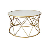 Masute cafea Pelosif Auriu set 2buc metal, 80x80x48 cm, imagine suplimentara