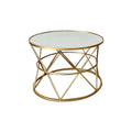 Masute cafea Pelosif Auriu set 2buc metal, 80x80x48 cm, detaliu produs