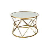 Masute cafea Pelosif Auriu set 2buc metal, 80x80x48 cm, detaliu produs