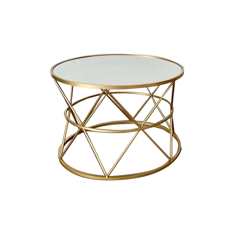 Masute cafea Pelosif Auriu set 2buc metal, 80x80x48 cm, detaliu produs