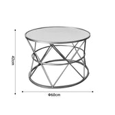 Masute cafea Pelosif Auriu set 2buc metal, 80x80x48 cm, foto produs