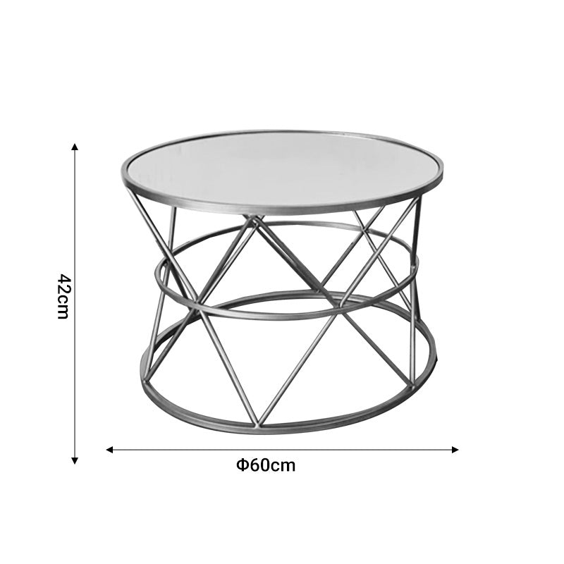 Masute cafea Pelosif Auriu set 2buc metal, 80x80x48 cm, foto produs
