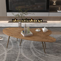 Masute de cafea Monty cu design Natural, Set 2 piese, Lemn, 116x46x46 cm, imagine suplimentara