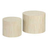 Masute laterale 2 bucati cu aspect de travertin Zonar, Bej, 45x45x50 cm