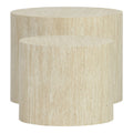 Masute laterale 2 bucati cu aspect de travertin Zonar, Bej, 45x45x50 cm, perspectiva suplimentara