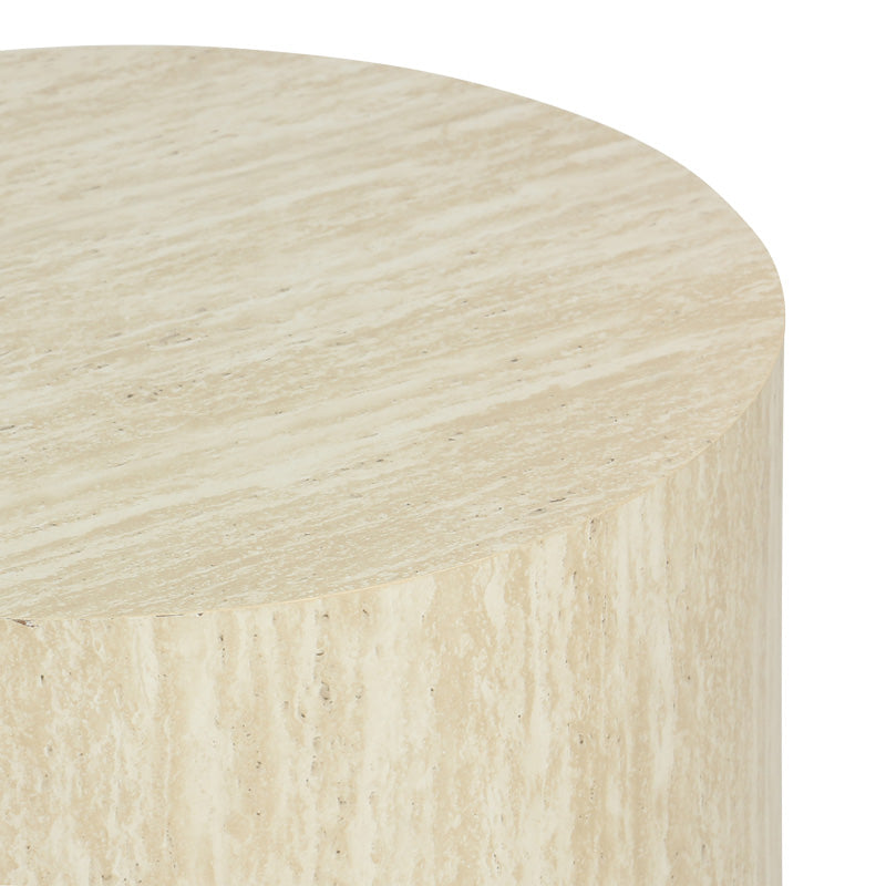 Masute laterale 2 bucati cu aspect de travertin Zonar, Bej, 45x45x50 cm