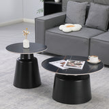 Mese de cafea Dualis, Set 2 piese, 70x70x38 cm - Negru