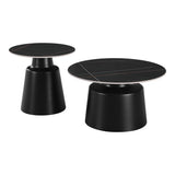 Mese de cafea Dualis, Set 2 piese, 70x70x38 cm - Negru