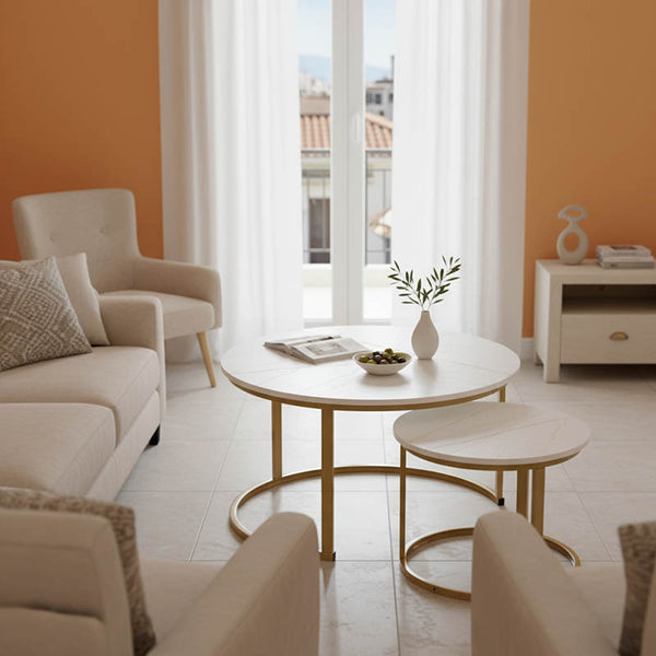 Mese de cafea Solme I, Set 2 piese, 80x80x45 cm