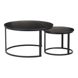 Mese de cafea Solme I, Set 2 piese, 80x80x45 cm - Negru