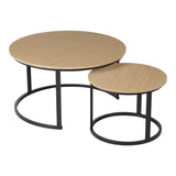 Mese de cafea Solme I, Set 2 piese, 80x80x45 cm - Stejar