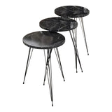 Măsuțe laterale Wakmi, Set 3 piese, 33x33x55 cm - Negru