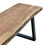 Miles Slim banc din lemn de acacia solid, Natural, 160x40x45 cm