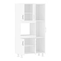 Mobila de bucatarie Defne cu loc de microunde, 5 usi, alb, 89x38x160 cm, perspectiva suplimentara