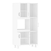 Mobila de bucatarie Defne cu loc de microunde, 5 usi, alb, 89x38x160 cm, perspectiva suplimentara