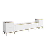 Comoda Tv Imag, Marmura, Alb, 260x60x35 cm - Alb