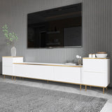Comoda Tv Imag, Marmura, Alb, 260x60x35 cm - Alb