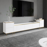 Comoda Tv Imag, Marmura, Alb, 260x60x35 cm - Alb