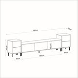 Comoda Tv Imag, Marmura, Alb, 260x60x35 cm - Alb