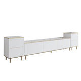 Comoda Tv Imag, Marmura, Alb, 260x60x35 cm - Marmura
