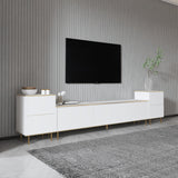Comoda Tv Imag, Marmura, Alb, 260x60x35 cm - Marmura