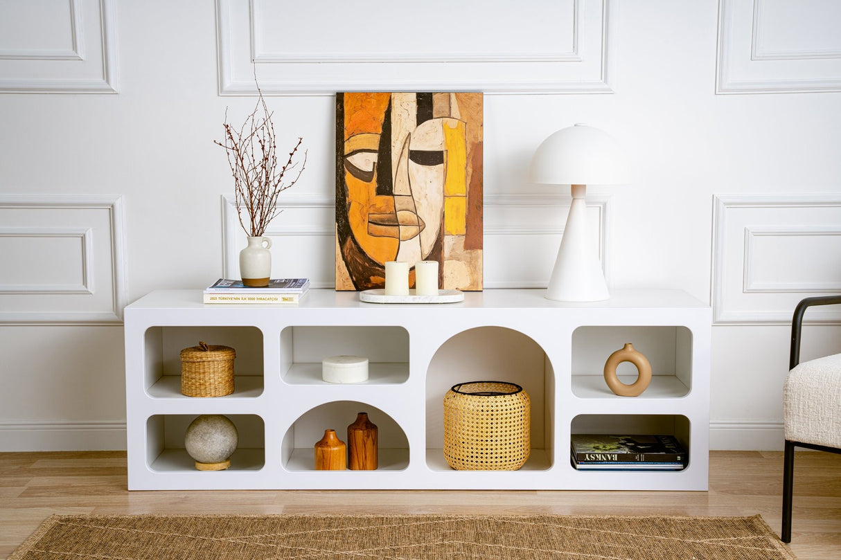 Mobila Lorin, Alb - Anthracite, 160x38 cm - Alb