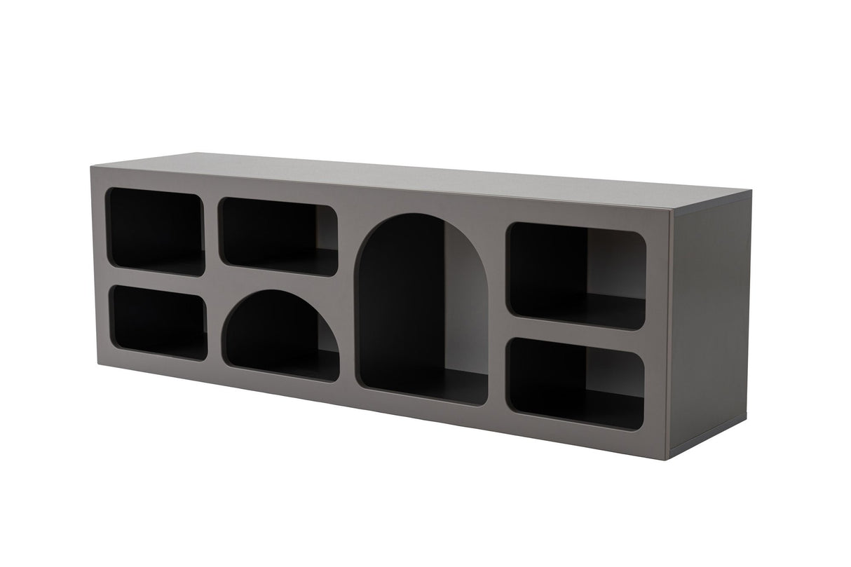 Mobila Lorin, Alb - Anthracite, 160x38 cm - Anthracite