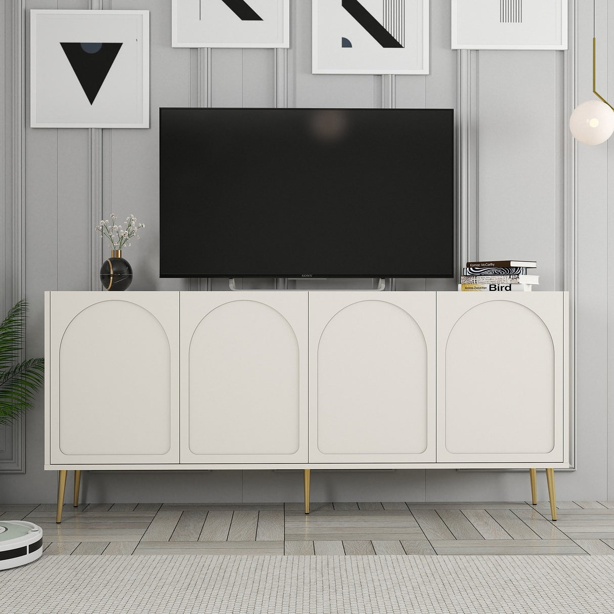 Mobila Lyon 80, Atlas, Gold - Cream Gold, 180x35 cm - Cream
Gold