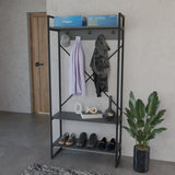Mobilier de hol cu suport metalic Levento, Metal și Lemn, 88x34x180 cm
