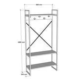 Mobilier de hol cu suport metalic Levento, Metal și Lemn, 88x34x180 cm
