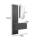 Mobilier de intrare Arika cu oglinda si riflaj, 100x37x199 cm - Alb