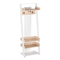 Cuier Cu Pantofar Mobilier de intrare cu functie Sciove, lemn, alb-natur, 70x40x200 cm