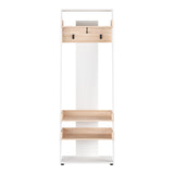 Mobilier de intrare cu functie Sciove, lemn, alb-natur, 70x40x200 cm