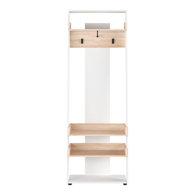 Mobilier de intrare cu functie Sciove, lemn, alb-natur, 70x40x200 cm, detaliu produs