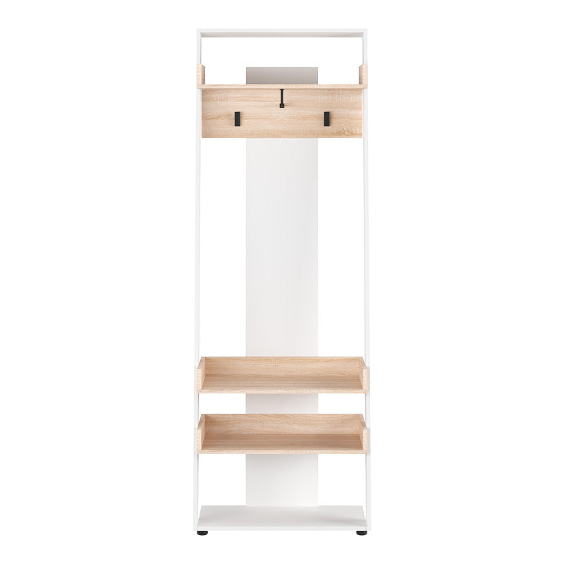 Mobilier de intrare cu functie Sciove, lemn, alb-natur, 70x40x200 cm, detaliu produs