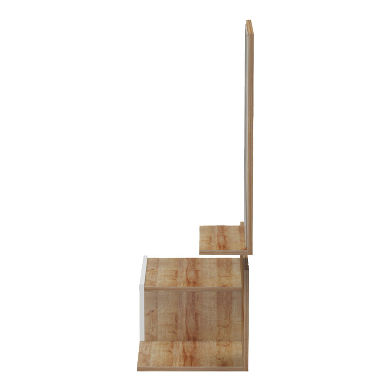 Mobilier de intrare cu oglinda Miranda, Alb-Stejar, Lemn, 60x30x89 cm