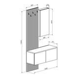 Mobilier de intrare cu oglinda si Riflaj Arika, Sonoma, 100x37x200 cm